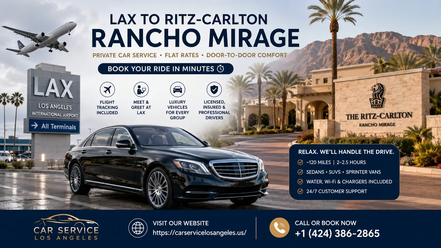 Book LAX to Ritz Carlton Rancho Mirage Car Service